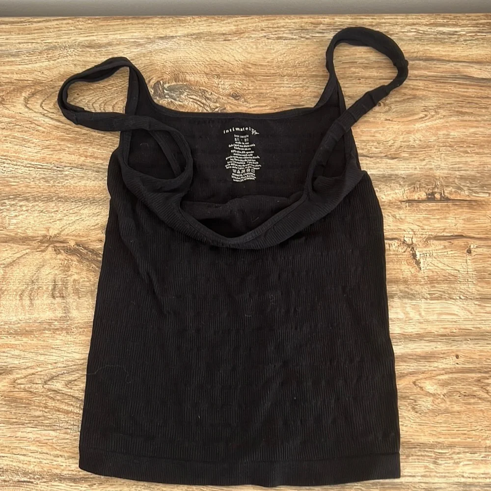 NWOT Free People Square Neck Black Tank Top - Picture 2 of 5